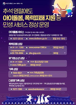 추석 연휴에도 아이돌봄서비스 평일요금 적용