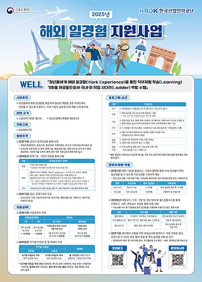 해외 9개국에 대한민국 청년일경험(WELL) 기회 제공