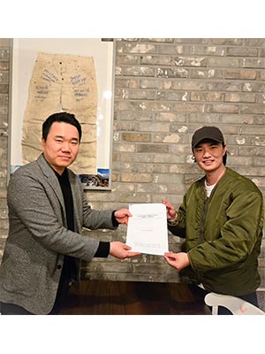 오메가 건설과 도급계약했습니다