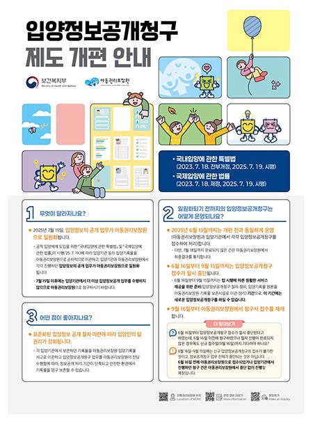 7월 19일부터 입양 절차 전반을 국가와 지자체가 책임지고 수행 🚼