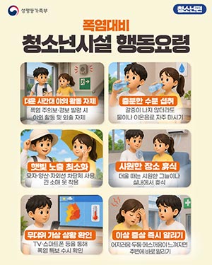 안전한 청소년시설 환경 조성을 위한 폭염대비 청소년시설 행동요령