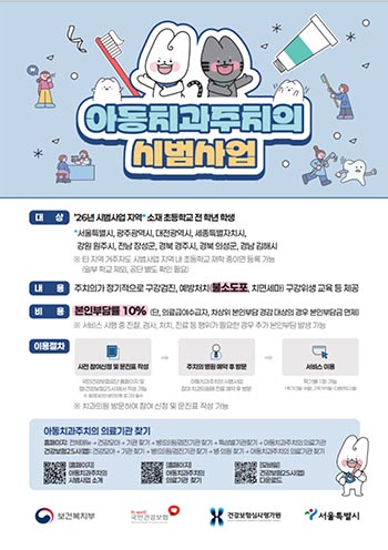 “방학엔 우리아이 치아건강 챙기세요”…서울시, 아동치과주치의 운영