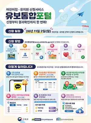 어린이집·유치원 입소·입학 신청,더 쉽고 편리해진다