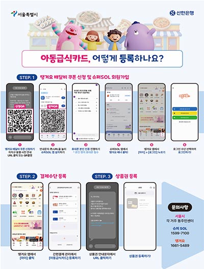 서울시 아동급식카드, 배달앱에서도 쓴다…11.16.부터 집에서 주문‧결제